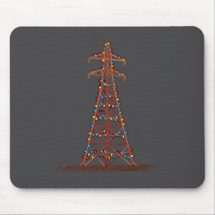 Funny Electric Pylon Christmas Graphics Lights Lov Mouse Pad
