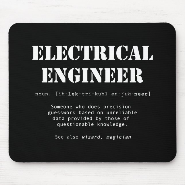 Funny Electrical Engineer Definition Gift Mouse Pad (Front)