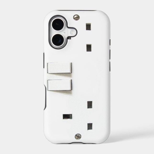 Funny Electrical Outlet from UK On iPhone Case (Back)