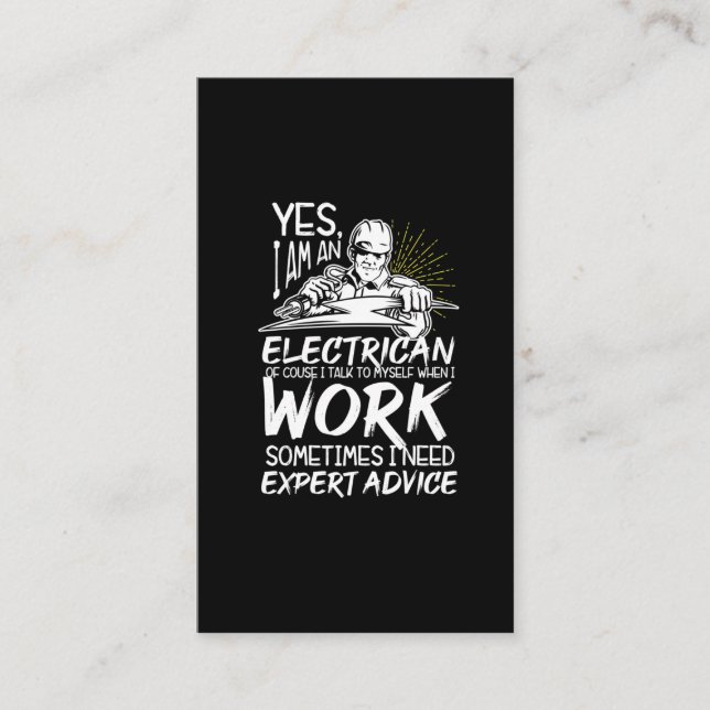 Funny Electrician Advice Electronics Expert Business Card (Front)