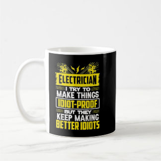 Funny Electrician Art Men Dad Lineman Electronics  Coffee Mug