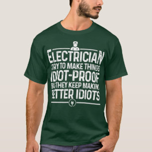 Funny Electrician Art Men Dad Lineman Electronics T-Shirt