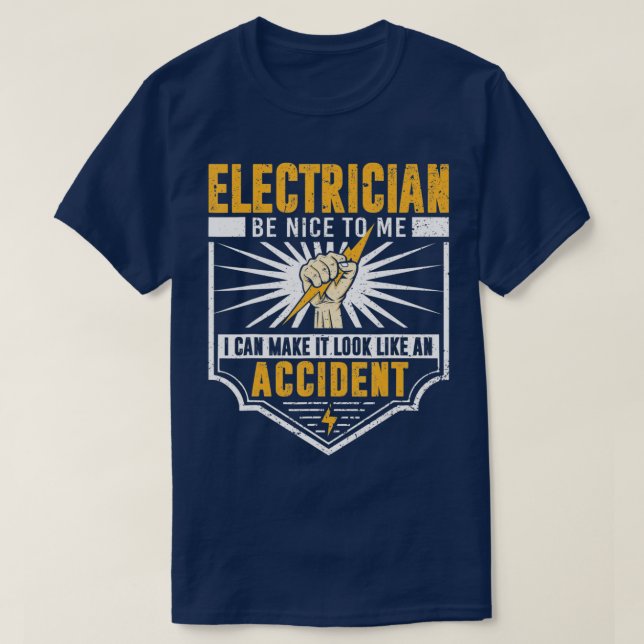 Funny Electrician Art Men Electrical Engineer Humo T-Shirt (Design Front)