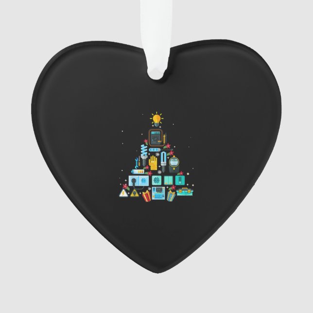 Funny Electrician Christmas Tree Ornament (Front)