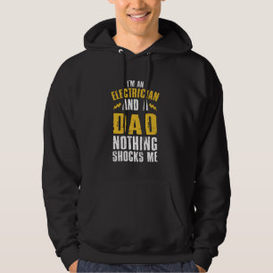 Funny Electrician Design For Men Daddy Electrical Hoodie