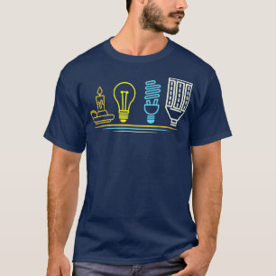 Funny Electrician EngineerLight Bulb Electricity T-Shirt