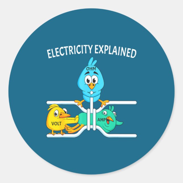 Funny Electrician For Men Women Electricity Engine Classic Round Sticker (Front)