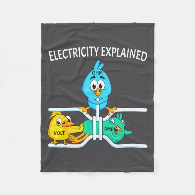 Funny Electrician For Men Women Electricity Engine Fleece Blanket (Front)