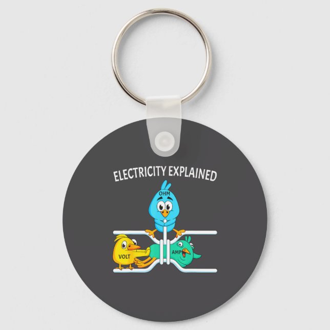 Funny Electrician For Men Women Electricity Engine Key Ring (Front)