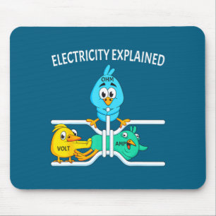 Funny Electrician For Men Women Electricity Engine Mouse Pad