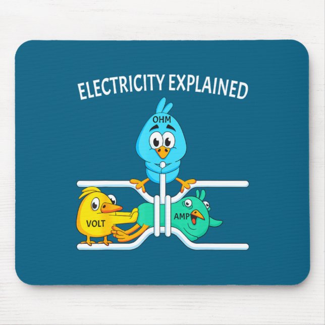 Funny Electrician For Men Women Electricity Engine Mouse Pad (Front)