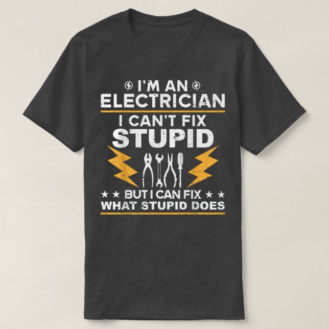 Funny Electrician For Men Women Journeyman Lineman T-Shirt (Design Front)