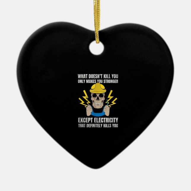 Funny Electrician Gift  Electrical Engineer Ceramic Ornament (Front)