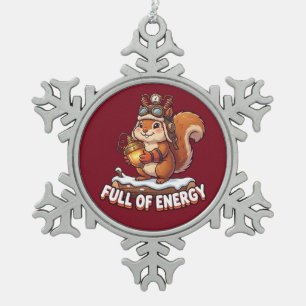 Funny Electrician Gift Steampunk Snowflake Pewter Christmas Ornament