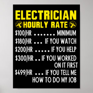 Funny Electrician Hourly Rate Pricing Chart
