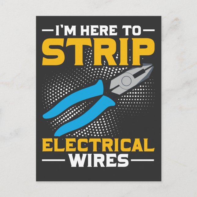 Funny Electrician Joke Saying Job Husband Humour Postcard (Front)