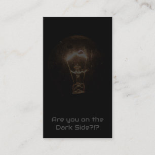 Funny electrician light bulb illuminates the dark business card