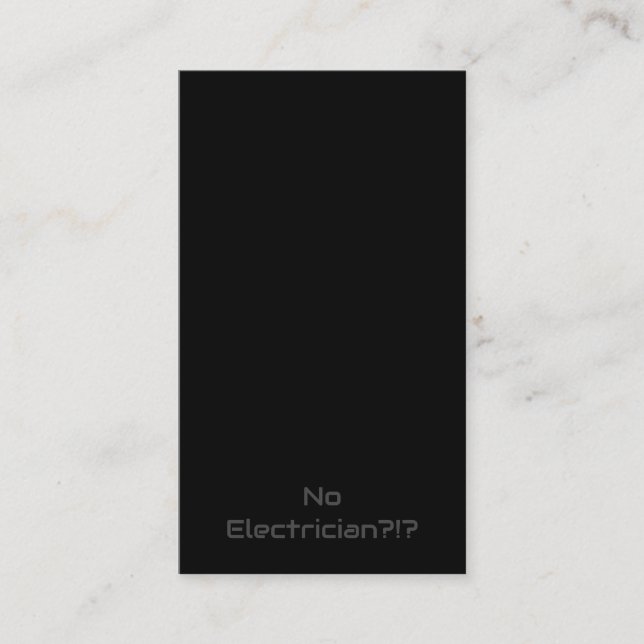 Funny electrician light bulb illuminates the dark business card (Front)