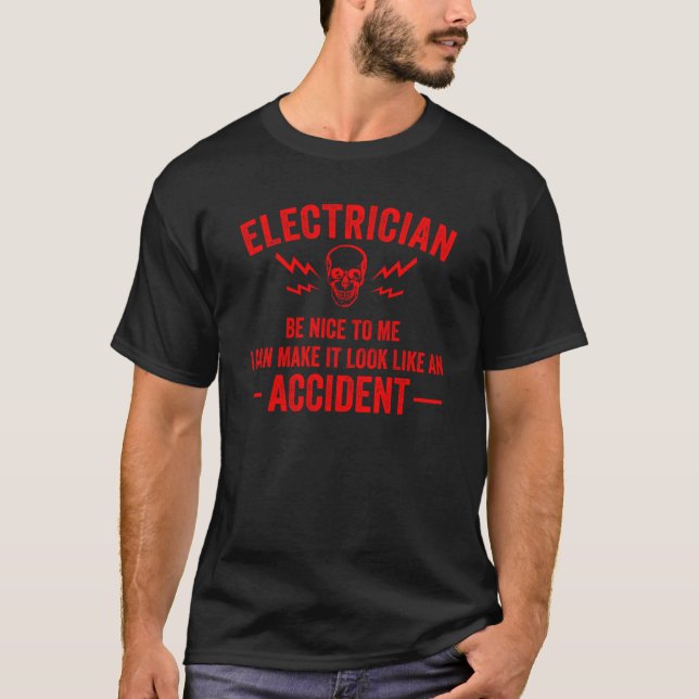 Funny Electrician Men Cool Electrical Lineman Gag  T-Shirt (Front)