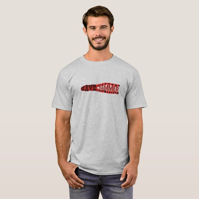 Funny Electrician Squeezy Hammer T-Shirt (Front Full)