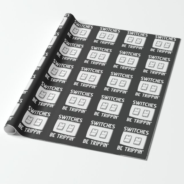 Funny Electrician Switches Electrical Engineering Wrapping Paper (Unrolled)