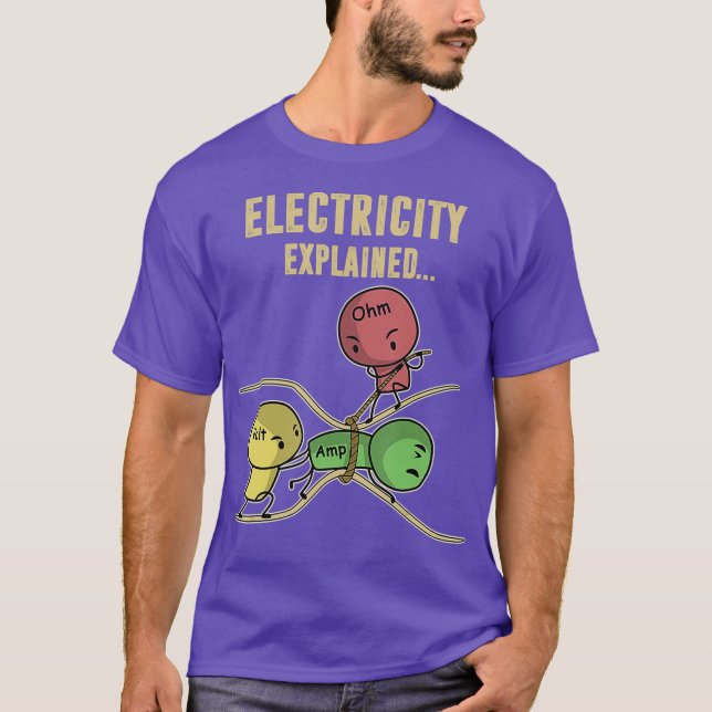 Funny Electricity explained Ohm Law Graphics T-Shirt (Front)
