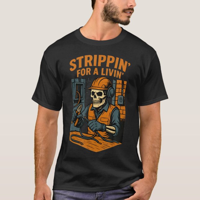 Funny Electritian With A T-Shirt (Front)