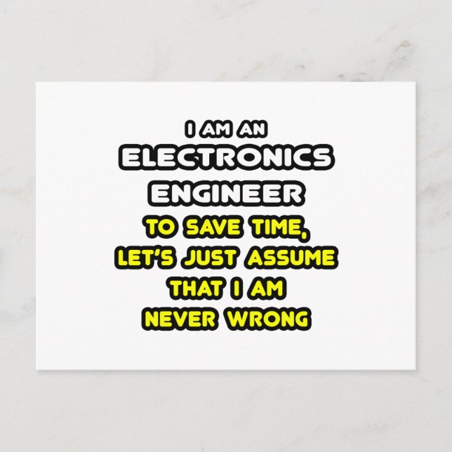 Funny Electronics Engineer T-Shirts and Gifts Postcard (Front)