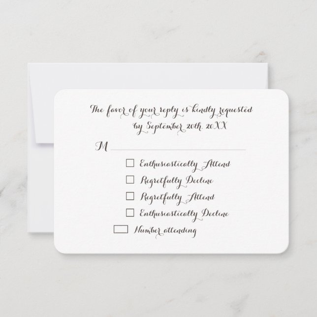 Funny Elegant Custom Party RSVP Invitation Card (Front)