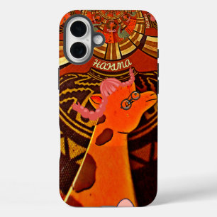 Funny Elegant Giraffe Accessorised African Style iPhone 16 Plus Case