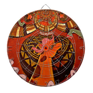 Funny Elegant Giraffe Accessorised African Style Dartboard