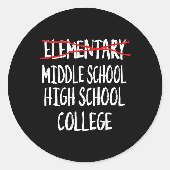 Funny Elementary School Graduation Tee 6th Grade G Classic Round Sticker (Front)