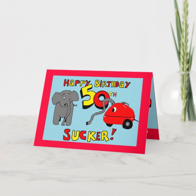 funny elephant 50th birthday card (Front)