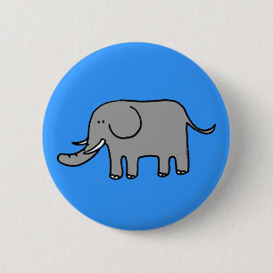 Funny elephant 6 cm round badge