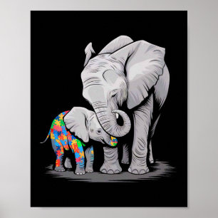 Funny Elephant Autism Awareness Autism Mum Kids Bo Poster