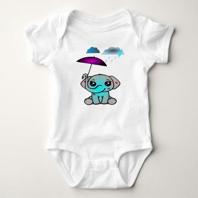 Funny elephant baby bodysuit (Front)