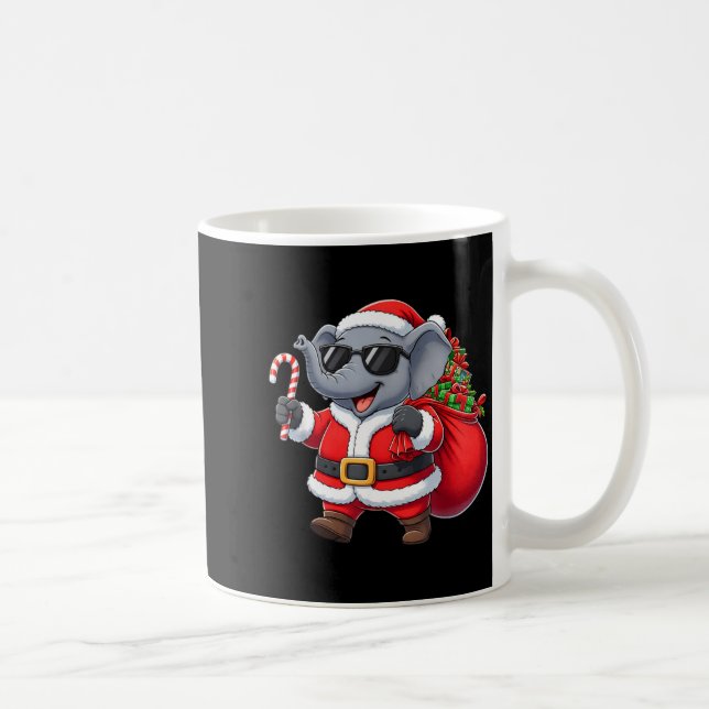 Funny Elephant Christmas Santa Outfit Xmas Boys Gi Coffee Mug (Right)