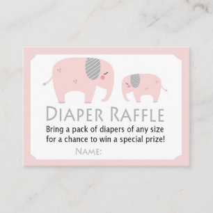 Funny Elephant Diaper Raffle Tickets