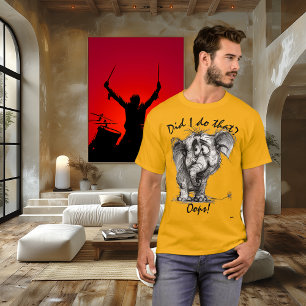 Funny Elephant – Editable Quote Cute Oops Cartoon  T-Shirt