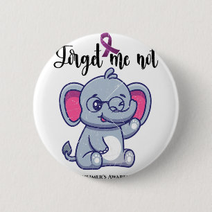 Funny Elephant Flower Forget Me Not Heimerheimer A 6 Cm Round Badge