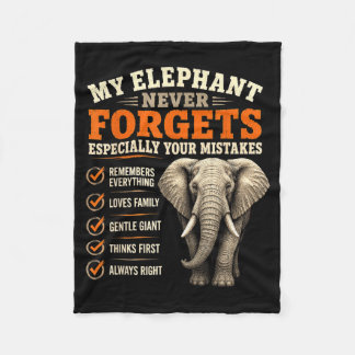 Funny Elephant Forgets Wildlife Gifts Igovernment Fleece Blanket