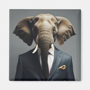 Funny elephant in suit magnet