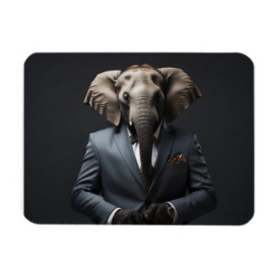 Funny elephant in suit magnet