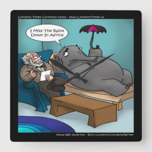 Funny Elephant In Therapy Wall Clock
