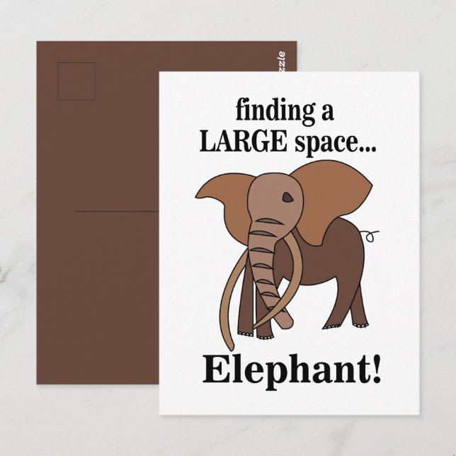 Funny Elephant Postcard (Front/Back)