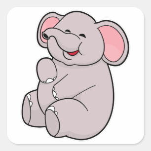 Funny Elephant Square Sticker