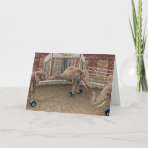 Funny Elephants On Hoverboards Card