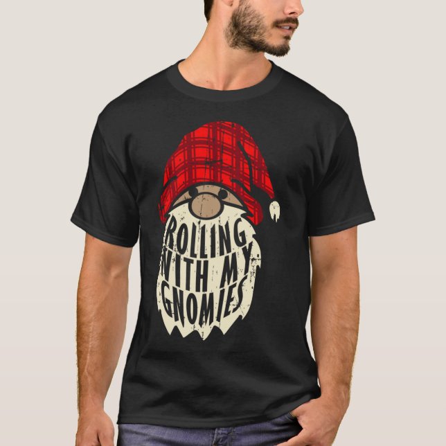 Funny Elf Beard Christmas Gnomies Matching Family  T-Shirt (Front)