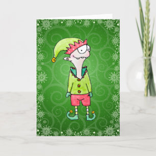 Funny Elf Christmas Card
