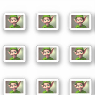 Funny Elf Christmas Gift Holiday Sticker